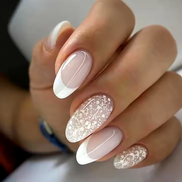 Spotty French press-on nails with dotted design – artificial nails for women | beauth.in