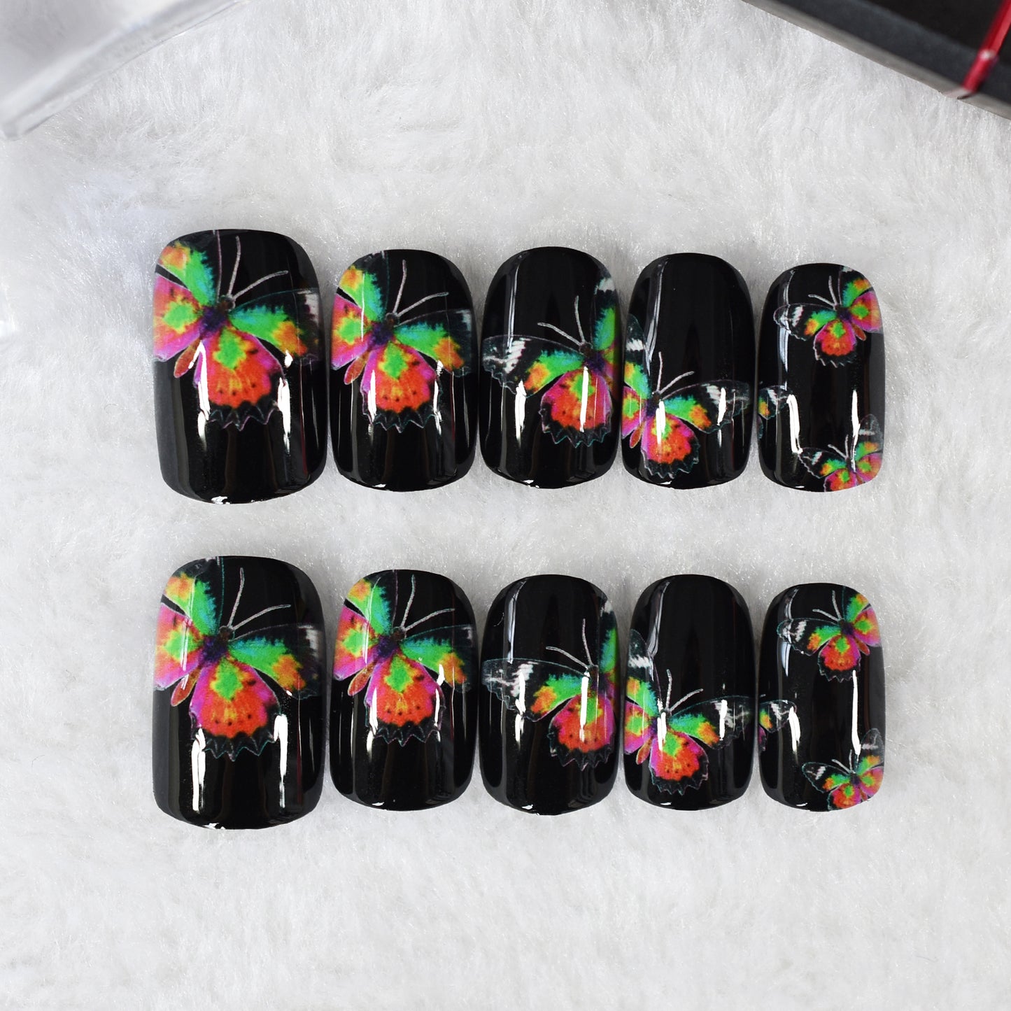 Dark Delight Butterfly Nails