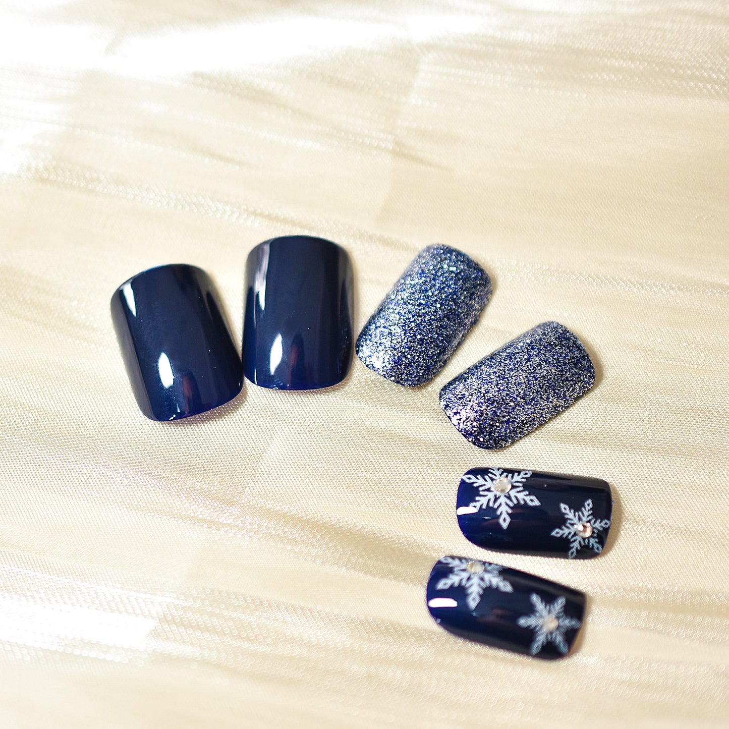 Denim Dream Sparkle Nails