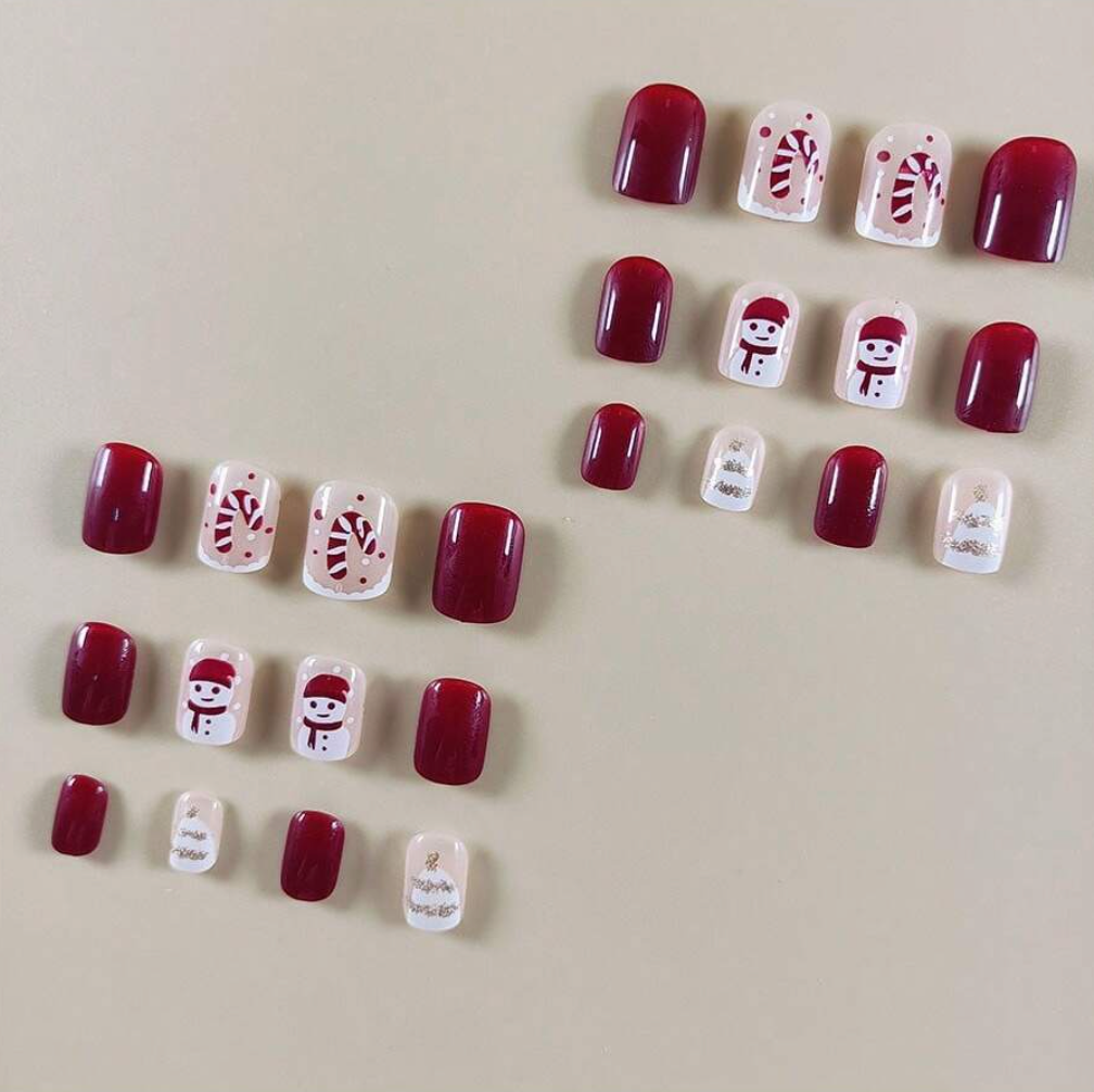 Santa Snow Candy Nails