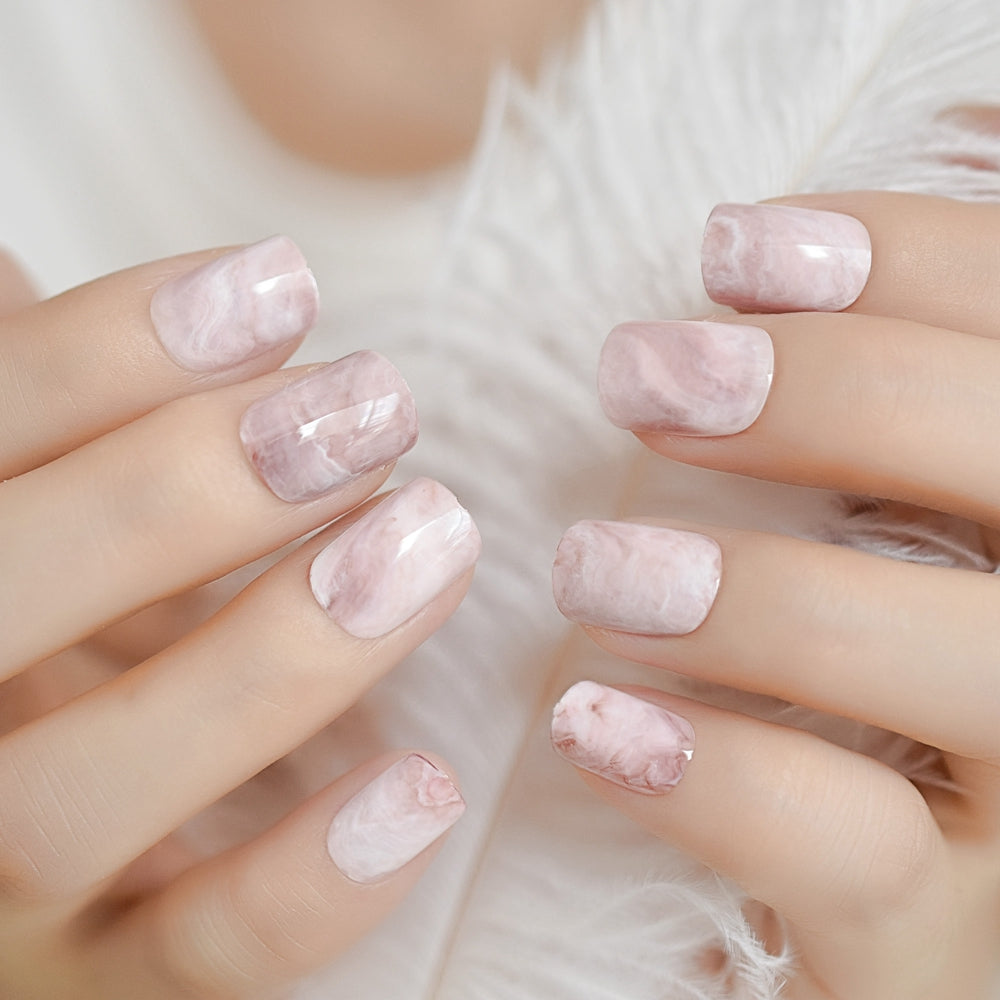 Glowy Marble Nails