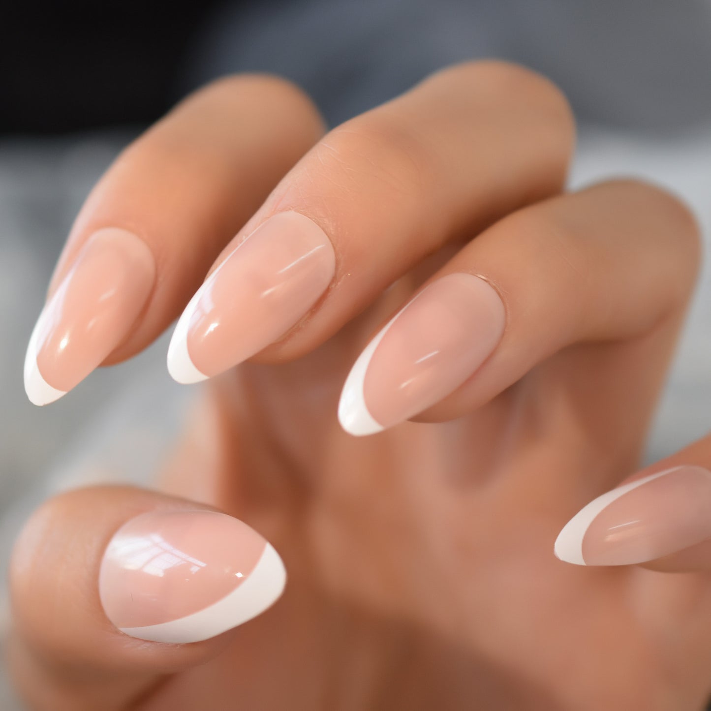 Snowy French Nails