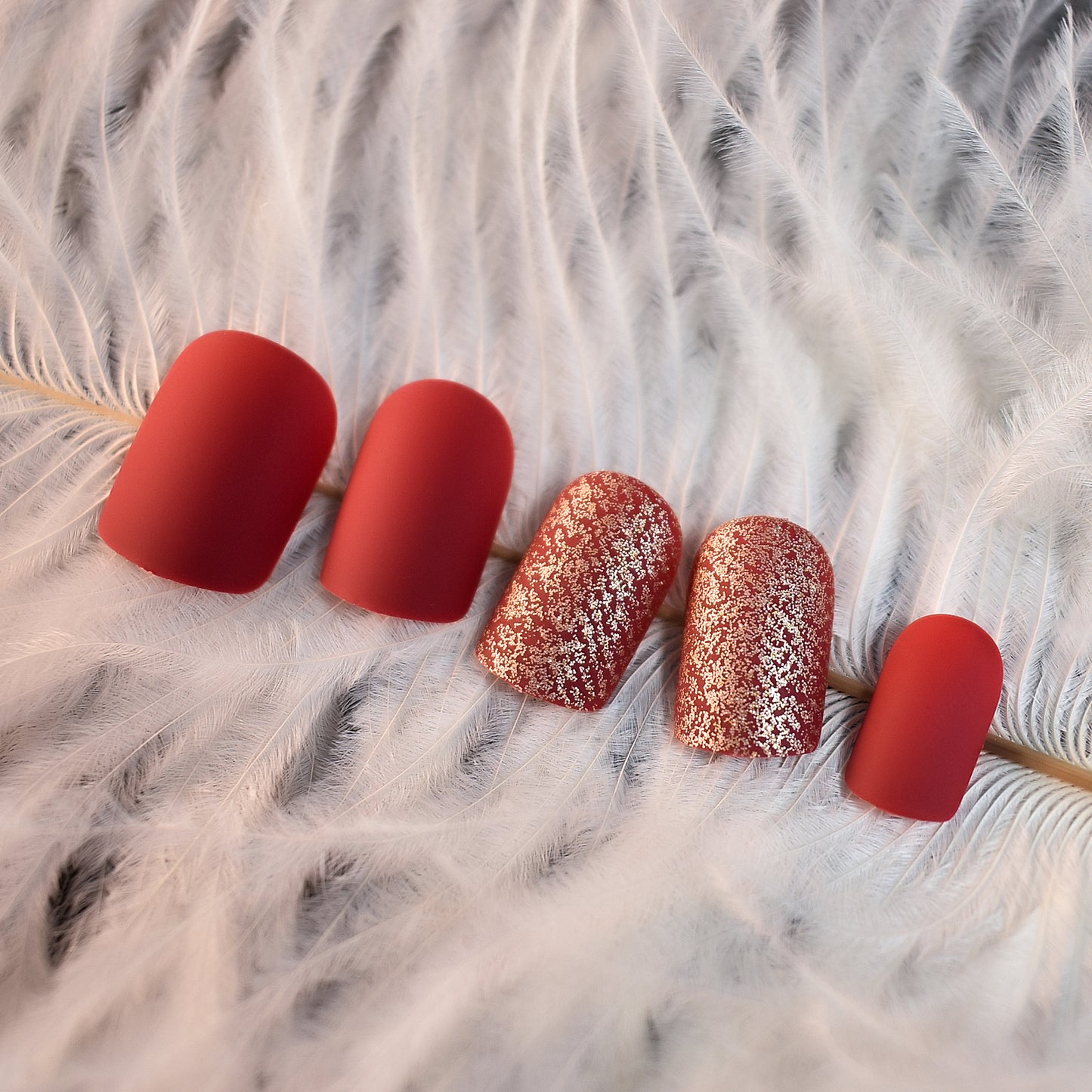 Red Velvet Glitz Nails