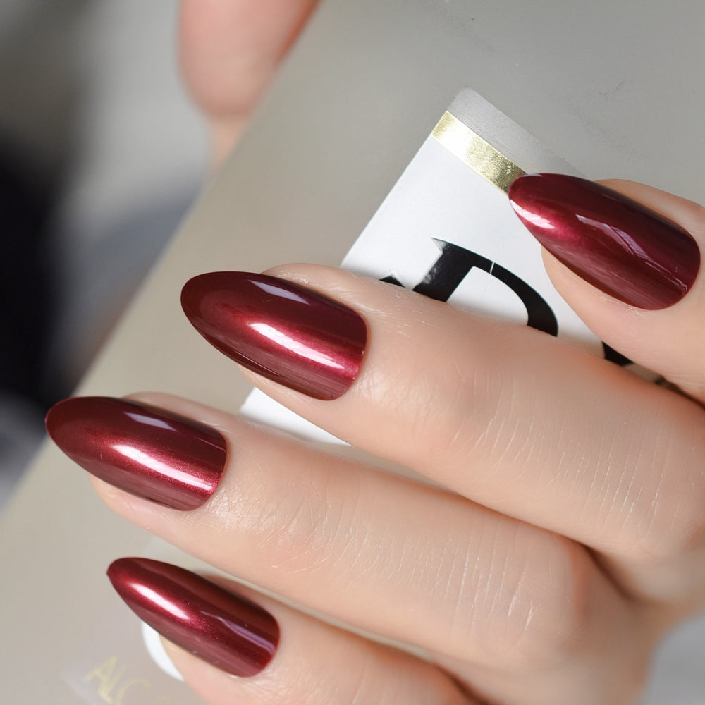 Crimson Chrome Nails