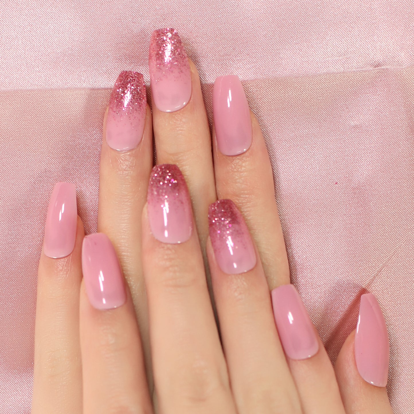 Blushing Rose Sparkle Nails