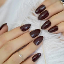 Dark Brown Almond Nails