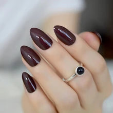 Dark Brown Almond Nails