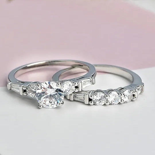 Starlit rhinestone ring set sparkling crystal stones adjustable band party wear fashion jewellery