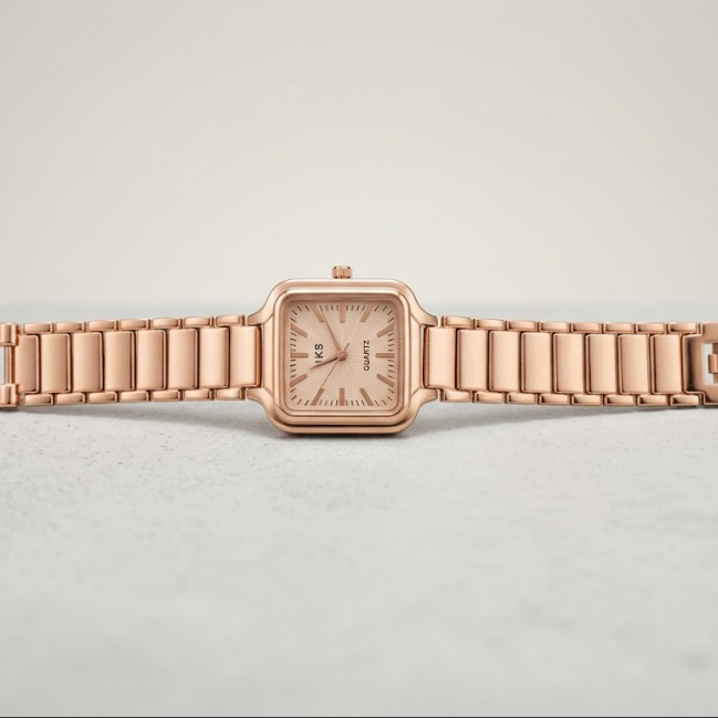 Luxury Rose Gold Square Bracelet Watch