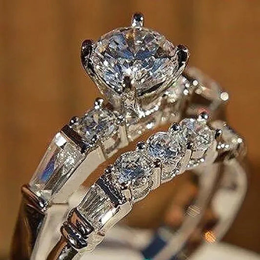 Starlit Rhinestone Ring Set - Beauth