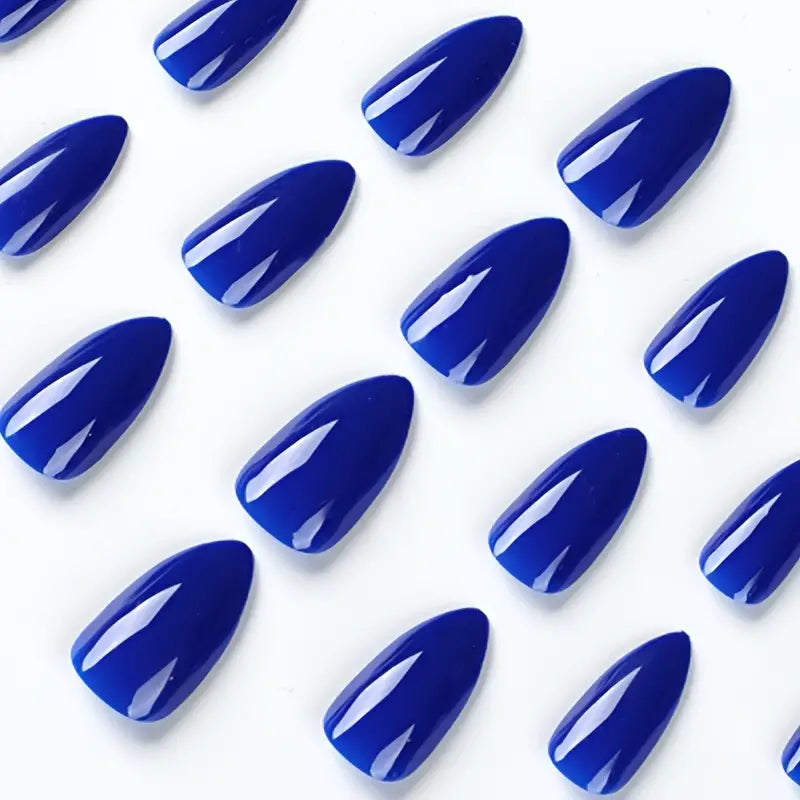 Blue Almond Nails