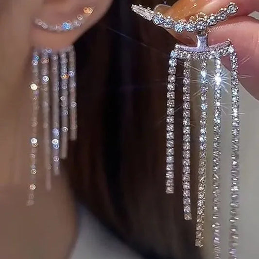 Rhinestone Dangle Earrings - Beauth