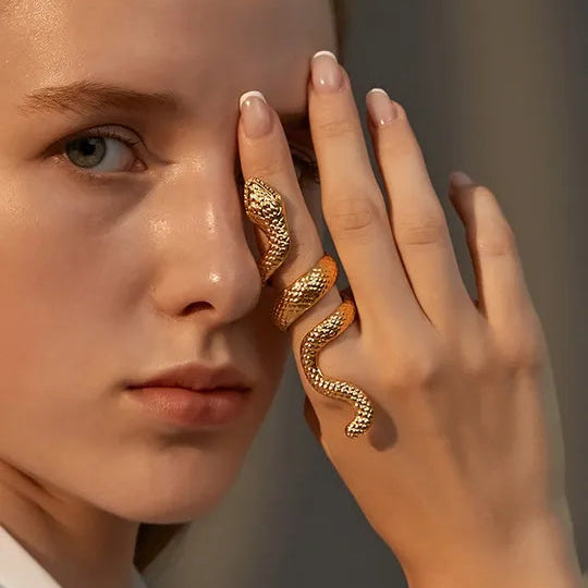 Animal print oxidised ring set for women – boho fashion rings online India | Beauth