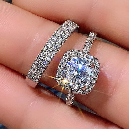 Luxe Spark rhinestone ring set – sparkling crystal fashion jewellery for women | Beauth