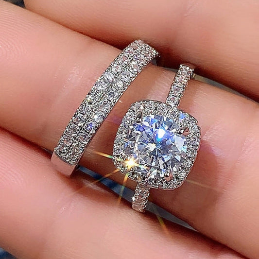 Luxe Spark Rhinestone Ring Set - Beauth