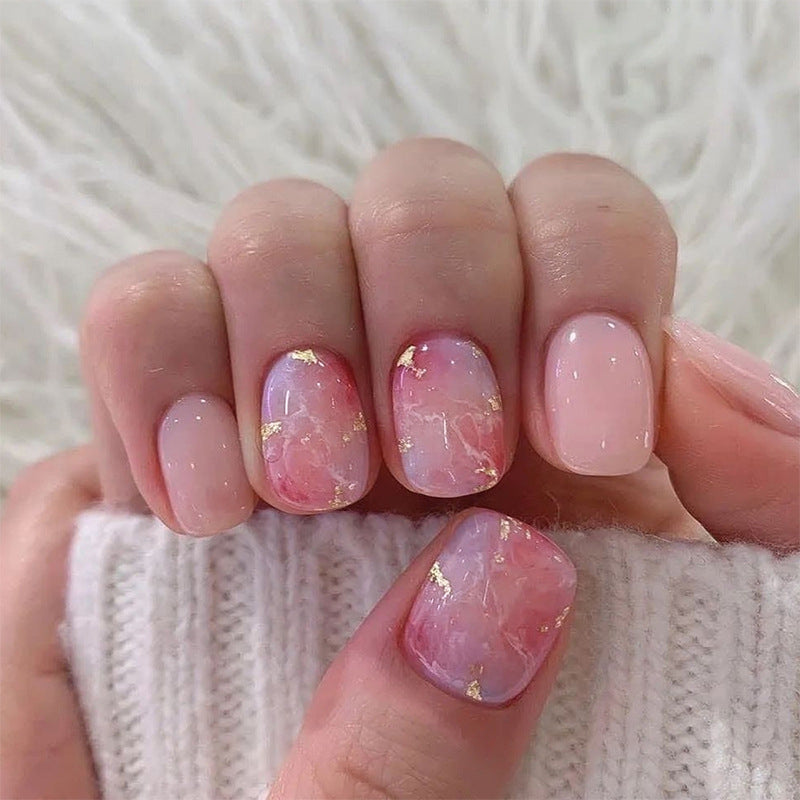 Pink Stone Nails