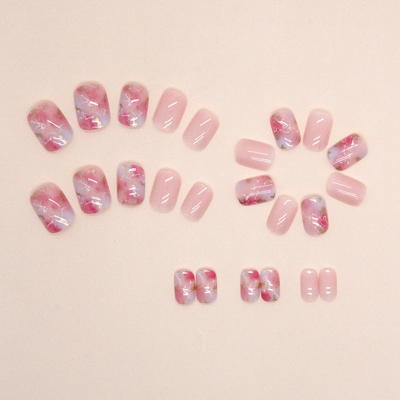 Pink Stone Nails