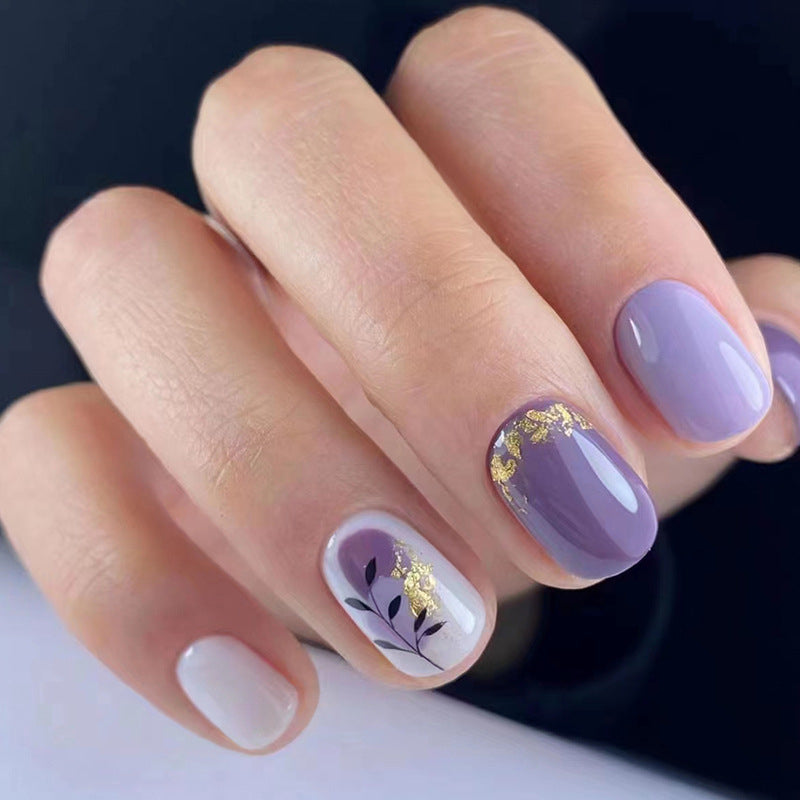 Golden Touch Lavender Nails